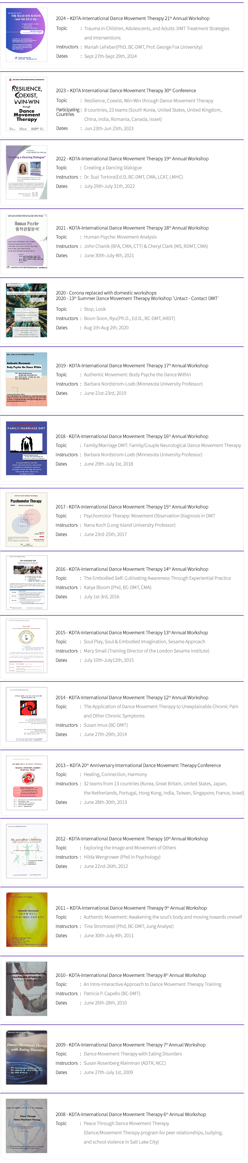 International Workshops